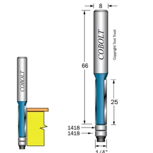 Kundfavorit Cobolt Kantfräs D=6.35 L=25 TL=66 S=8