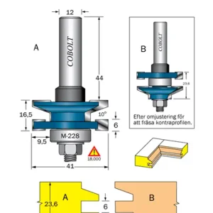 Cobolt Kontraprofilfräs 10° D=41 Not=6 S=12 Trygg betalning
