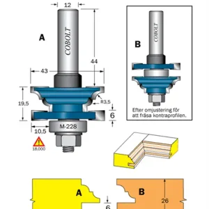 Reapris Cobolt Kontraprofilfräs R=3.5 D=43 Not=6 S=12