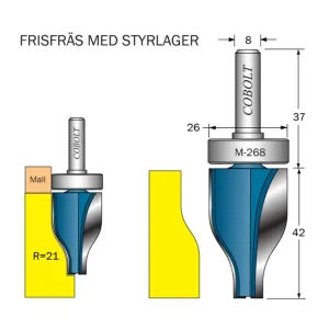 Fynd Cobolt Frisfräs med lager R=21 D=26 L=42 S=8