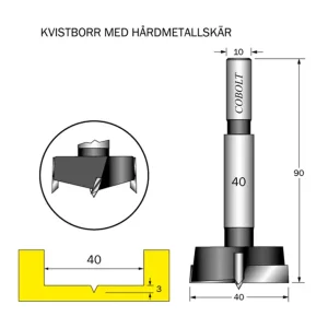 Handla nu Cobolt HM Kvistborr D=40 S=10 TL=90