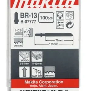 Makita Sticksågblad B-07777 Trä 70 mm BR13 100st Endast denna vecka