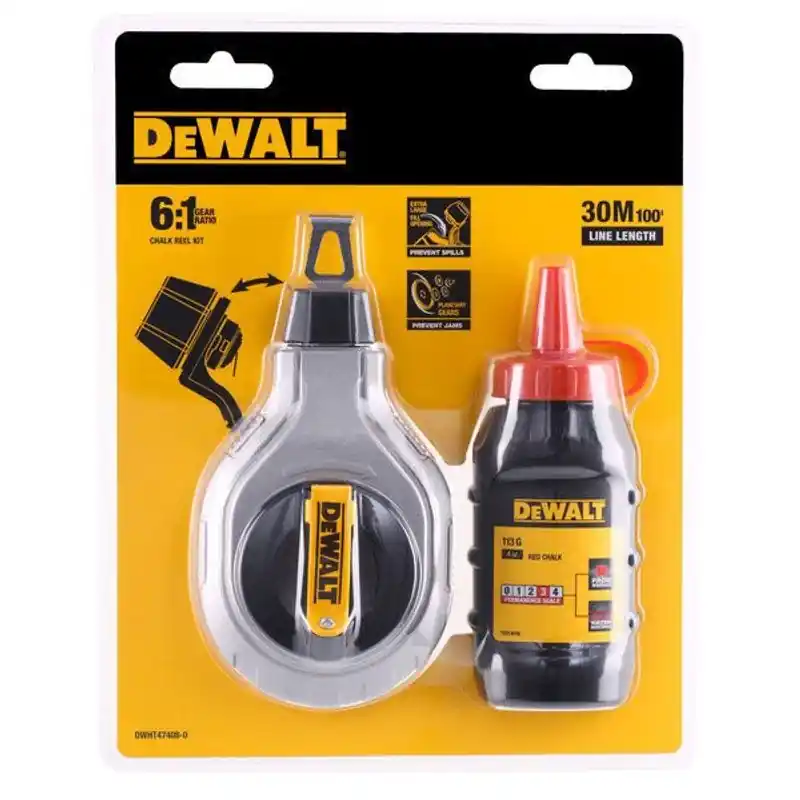 Nyhet DeWalt DWHT47408-0 Snörlåset 6:1 Med Röd Krita