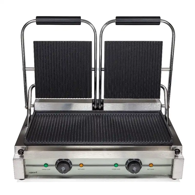 Klämgrill Dubbel Räfflad Exxent 90017 Begränsad tid