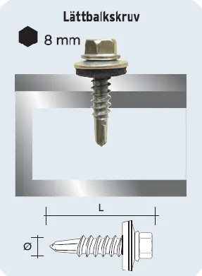 LÄTTBALKSKRUV FZV 5,5X38 100ST Bästa pris