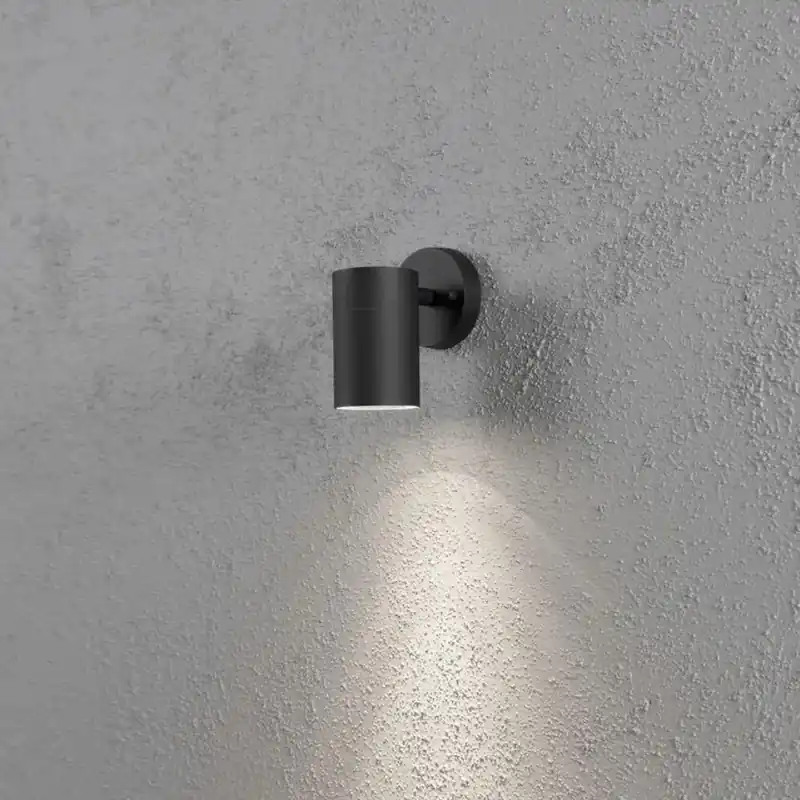 Utförsäljning Modena Vägglykta Ned GU10 230-240V IP44 12cm Svart Konstsmide