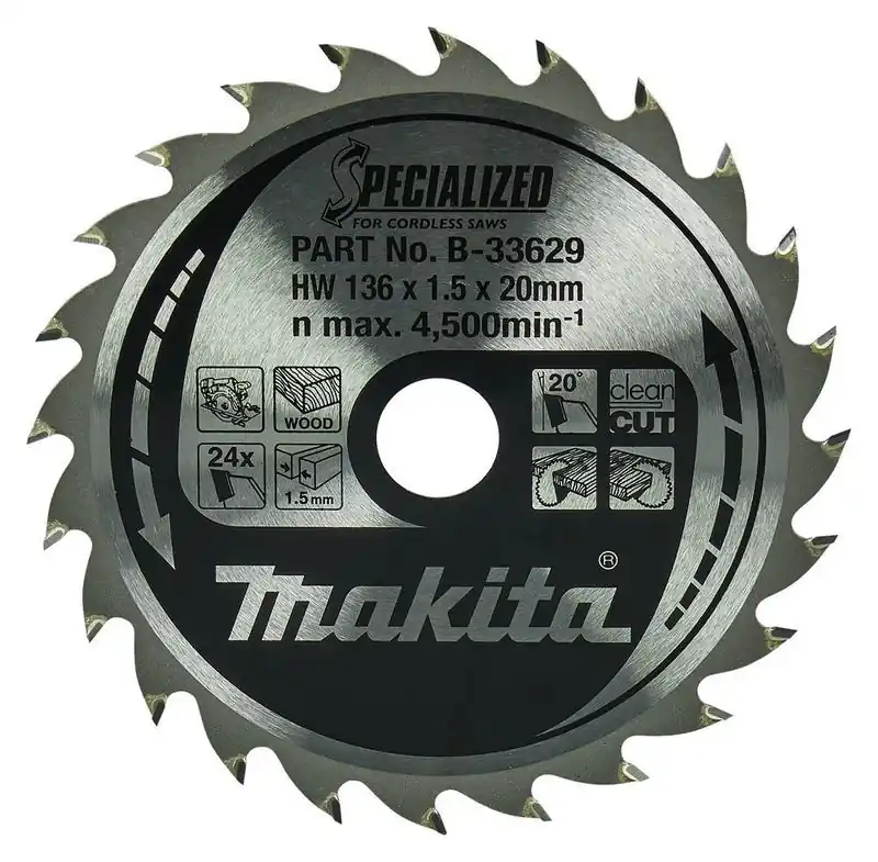 Makita B-33629 Sågklinga HM 136x20x1,5mm 24T Trä Rea