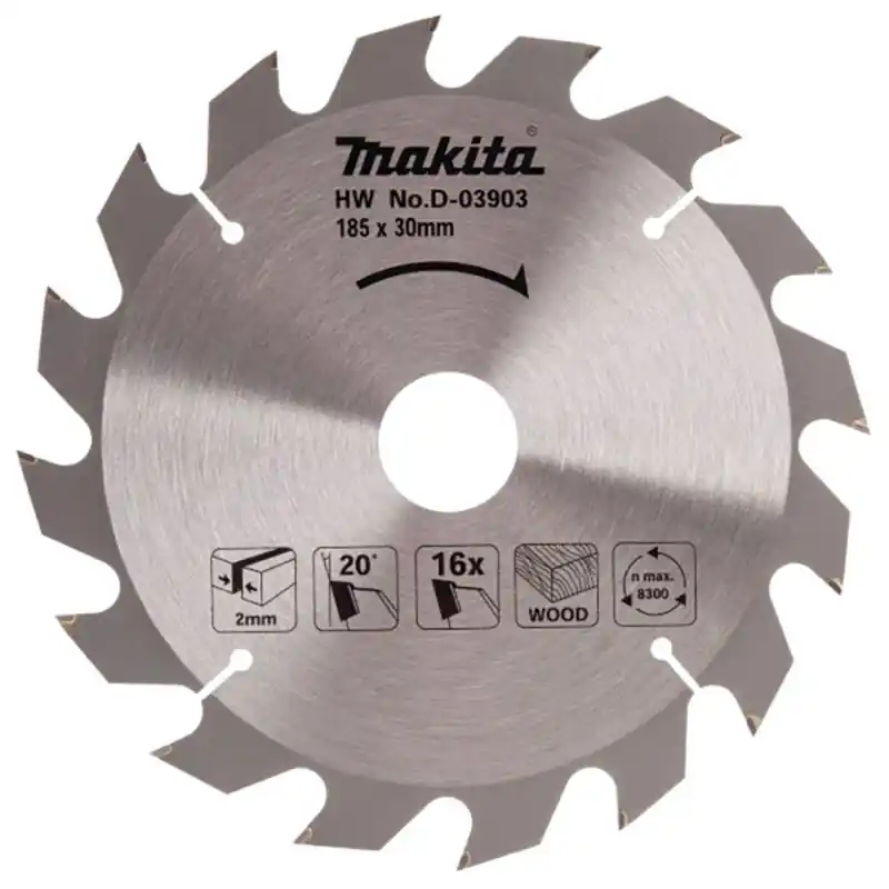 Rabatt Makita D-03903 Sågklinga 185x30x2mm 16T Trä