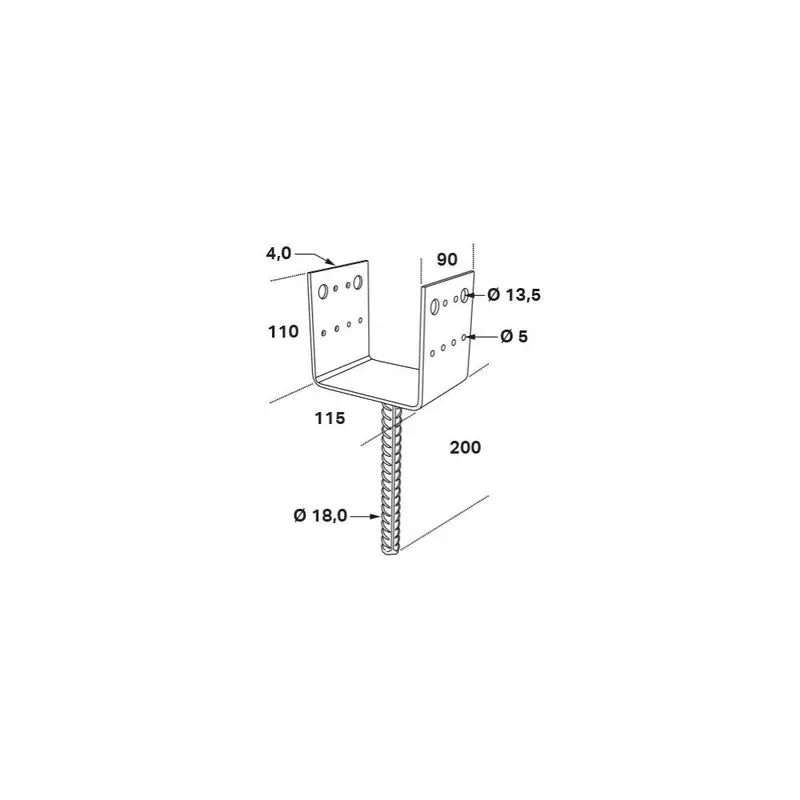 Premium FAST CC Stolphållare CSU 115x90x4 CE