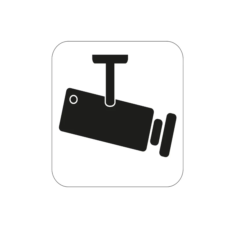 Symbol Videoövervakning, 80x80mm, Svart/Vit, Habo 16921 Kampanj