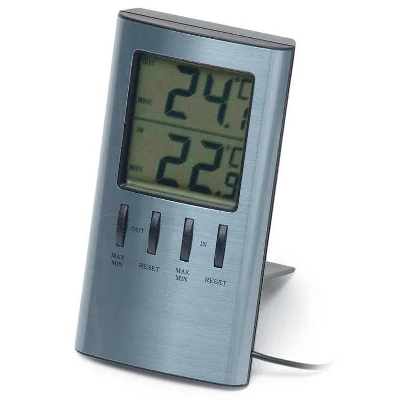 TERMOMETER VIKING183 DIGITAL INNE/UTE SILVER 5ST Snabb leverans