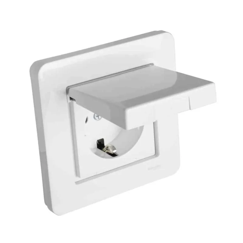 Vägguttag Exxact 1-Vägs Med Klafflock 16A 250V Vit IP44 Schneider Electric Populärt val