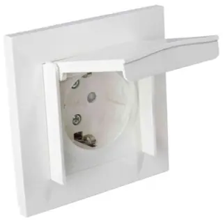 VÄGGUTTAG PLUS 1-V JORD VIT IP Expressleverans