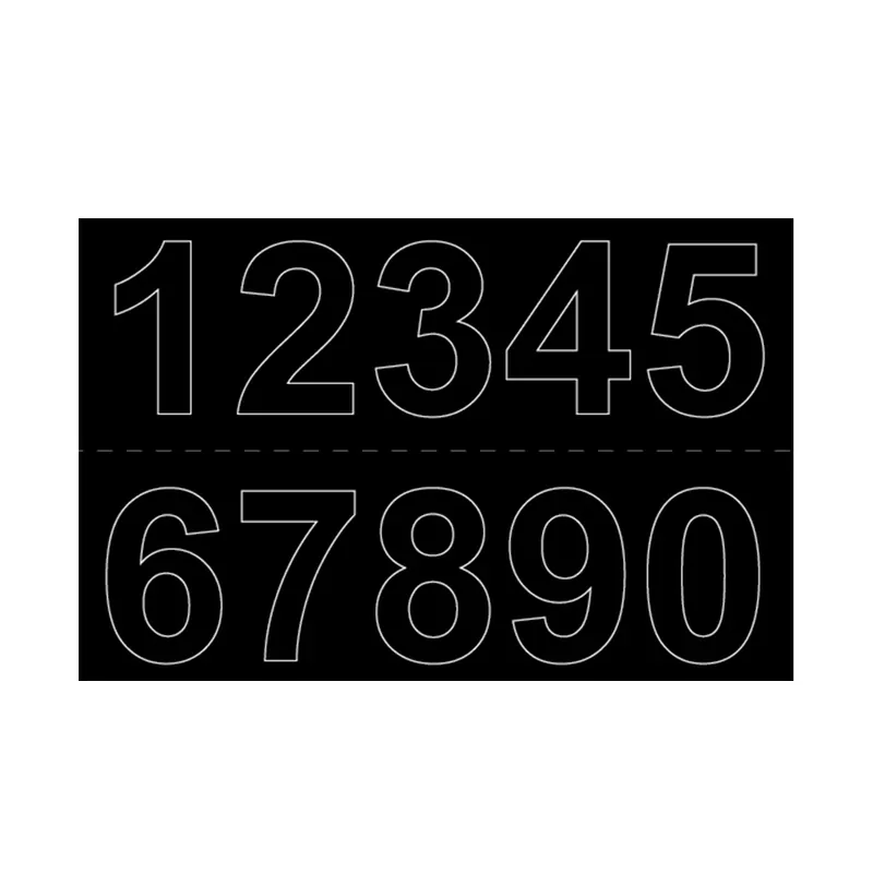 Siffra Vinyl 0-9, 50mm, Svart, 2st, Habo 16926 Begränsat antal