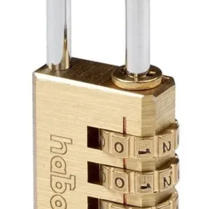 I lager Habo Hänglås 203-28 Kombi Mässing SB