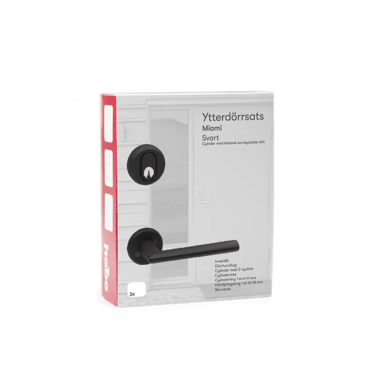 Populärt val Ytterdörrsats Miami Svart, Habo 19834