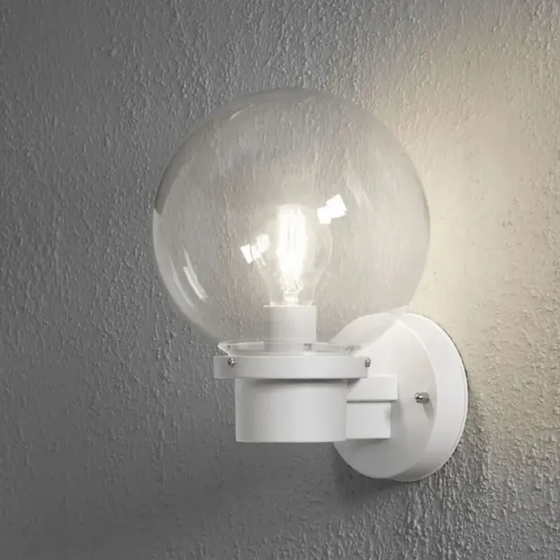 Trygg betalning Vägglykta Nemi E27 230-240V IP44 Vit Konstsmide