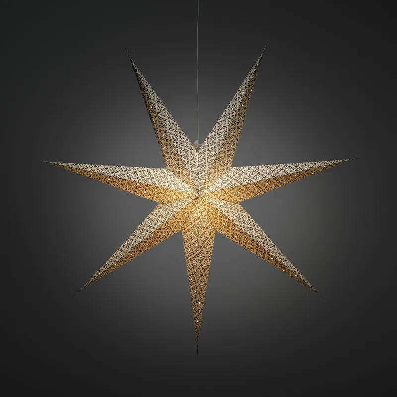 Bästa pris Pappersstjärna E14 78cm IP20 Vit/Petroleumblå Konstsmide