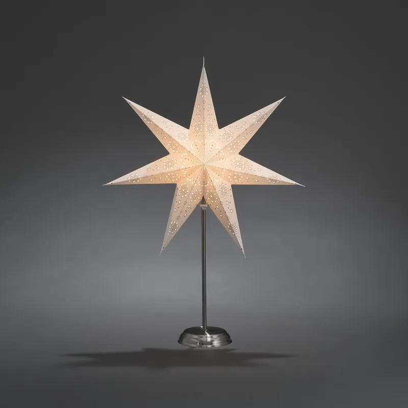 Pappersstjärna Vit/Silver, Konstsmide Fynd