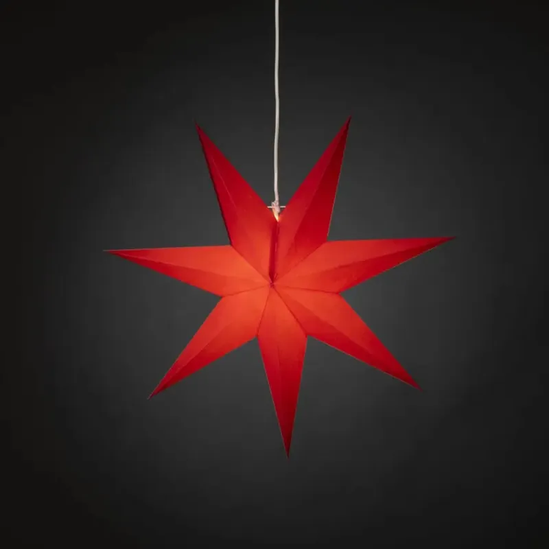 Nyhet Pappersstjärna Hängande 60cm IP20 Röd Konstsmide