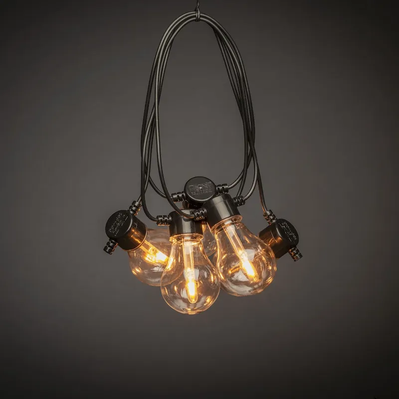 B/O Slinga 10 Amber LED Solpanel IP44 Svart Konstsmide Premium