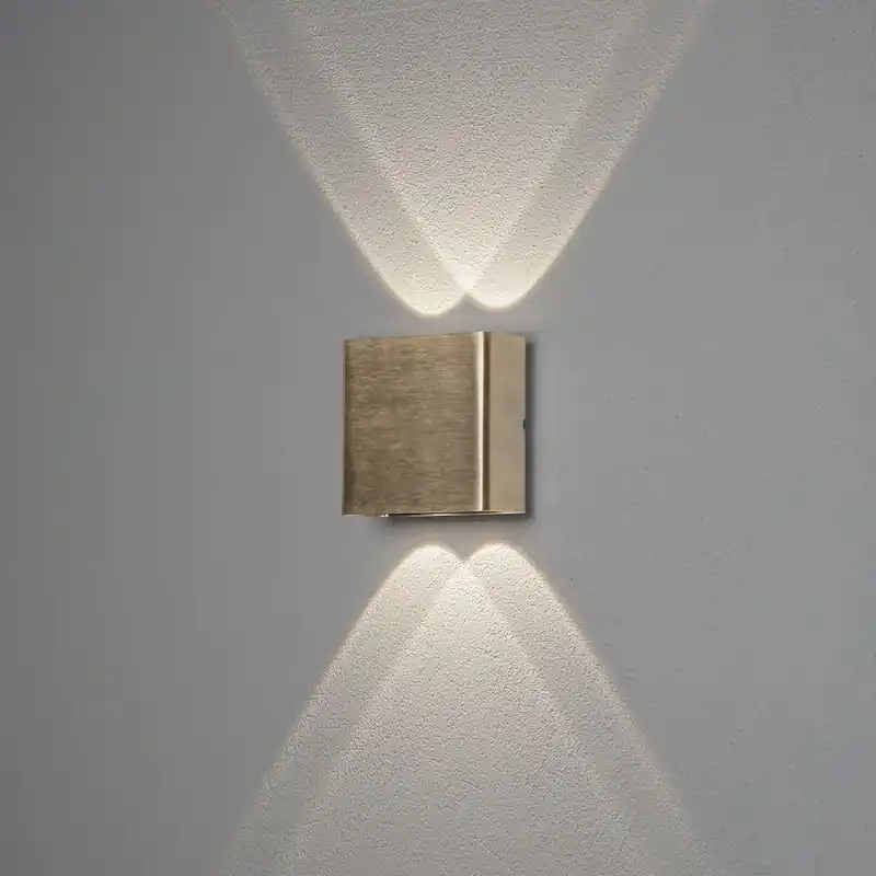 Sänkt pris Chieri Vägglykta LED 2x2W 230V IP54 Mässing Konstsmide