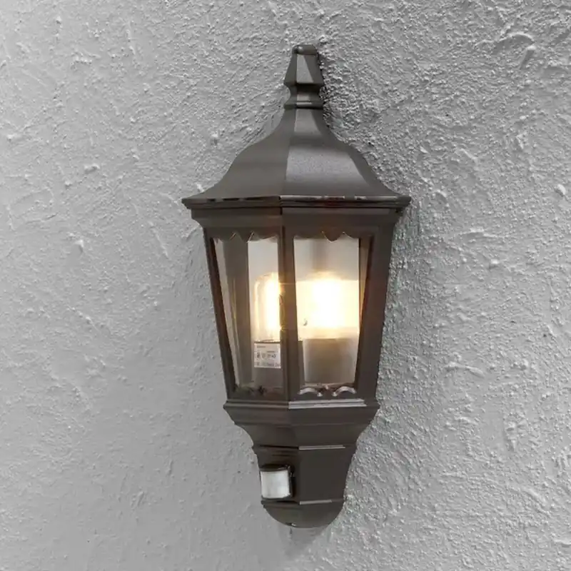 Firenze Väggplafond PIR E27 230-240V IP43 Svart Konstsmide Billigare