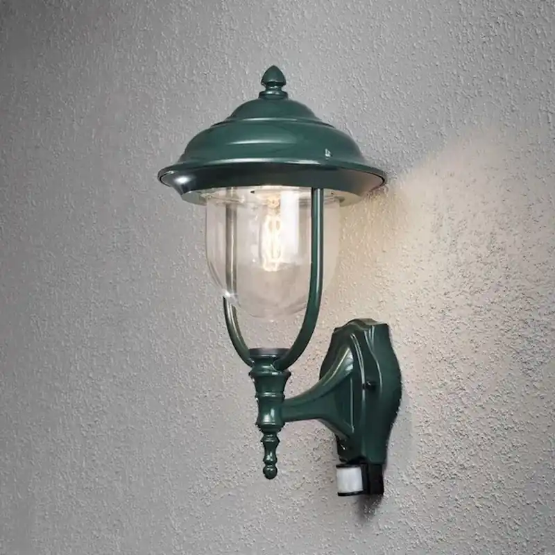 Parma Vägglykta Upp E27 PIR 230-240V IP44 Grön Konstsmide Nyhet