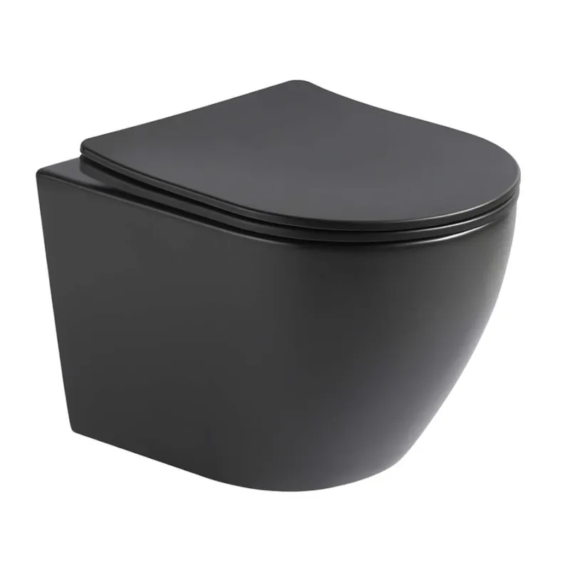 OCEANA Vägghängd Toalettstol Matt Svart, NOURK Bästa pris