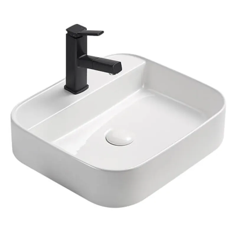 Rektangulärt Ovanpåliggande/Vägghängt Tvättställ Blankt Vit, NOURK Handla nu