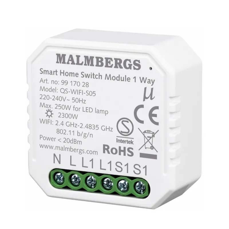 Wi-Fi Smart Modul På/Av, 230V, Malmbergs 9917028 Snabb frakt
