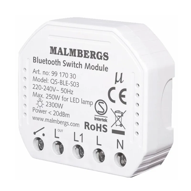 Bluetooth Smart Modul På/Av, 2300W/250W LED, Malmbergs 9917030 Sista chansen