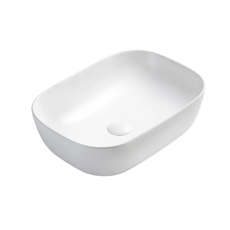 Billig Rektangulärt Ovanpåliggande Tvättställ Matt Vit, NOURK