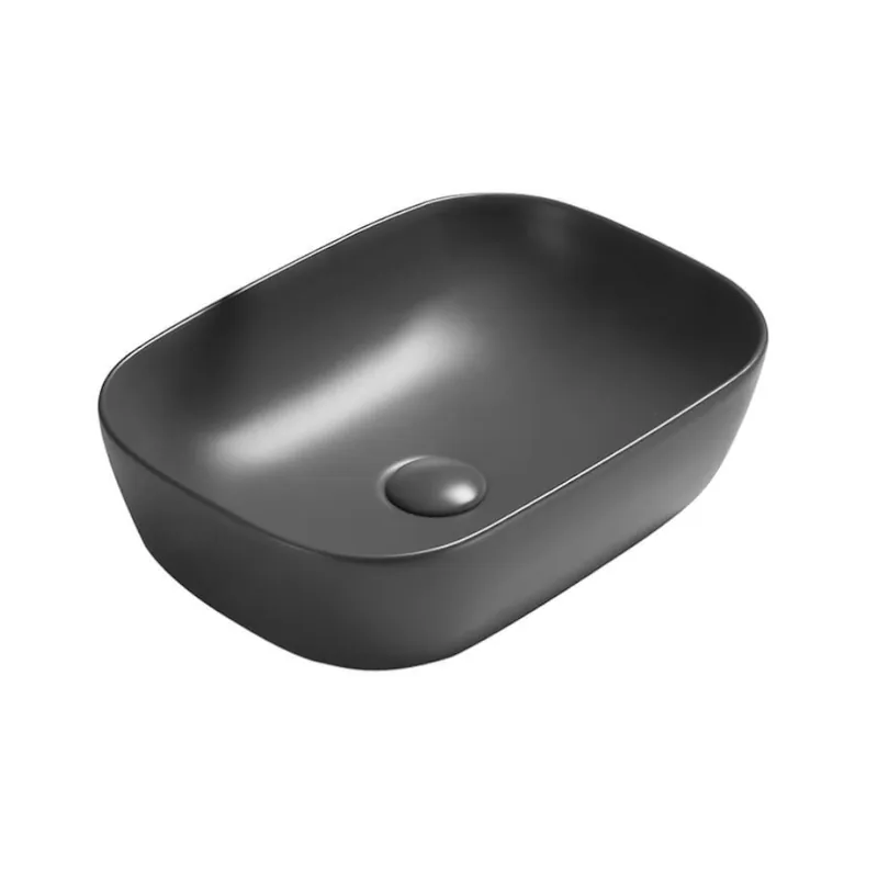 Rektangulärt Ovanpåliggande Tvättställ Matt Mörkgrå, NOURK Sänkt pris