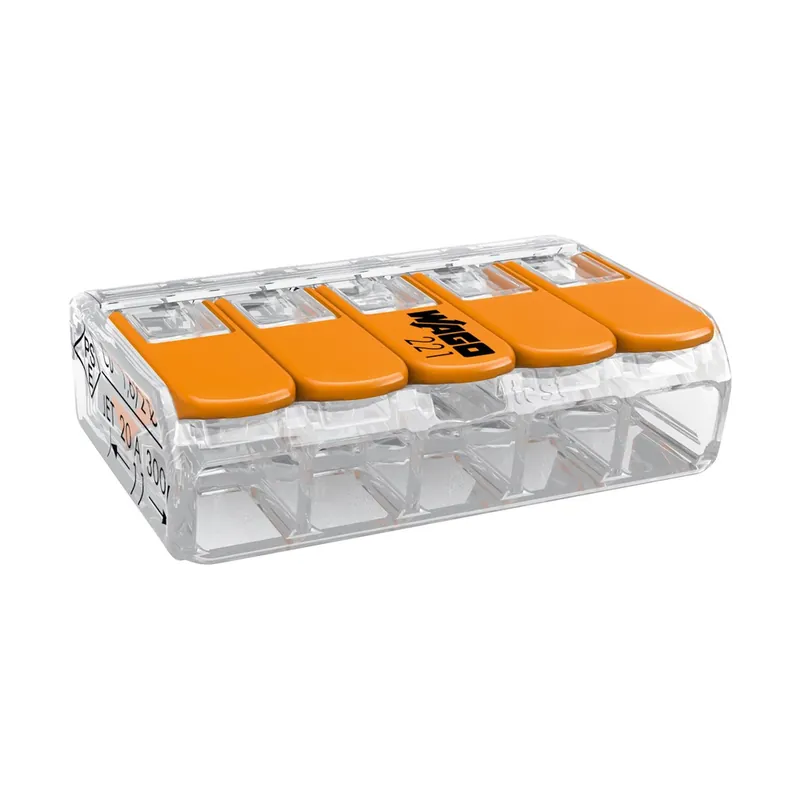 Populär Kopplingsklämma Wago 221, 5-Pol, 4mm², 25st, Malmbergs 1440909