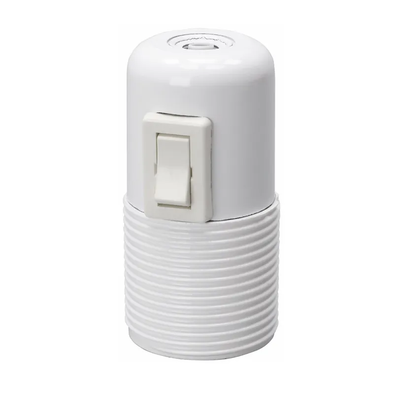 Utförsäljning Lamphållare, Med Strömbrytare, Ojordad, E27, Vit, Malmbergs 99009358