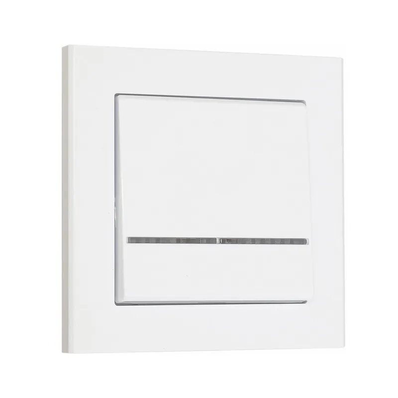 Strömbrytare Optima, Tryck, Med Glimlampa, 84x84mm, Vit, Malmbergs 1894409 Expressleverans