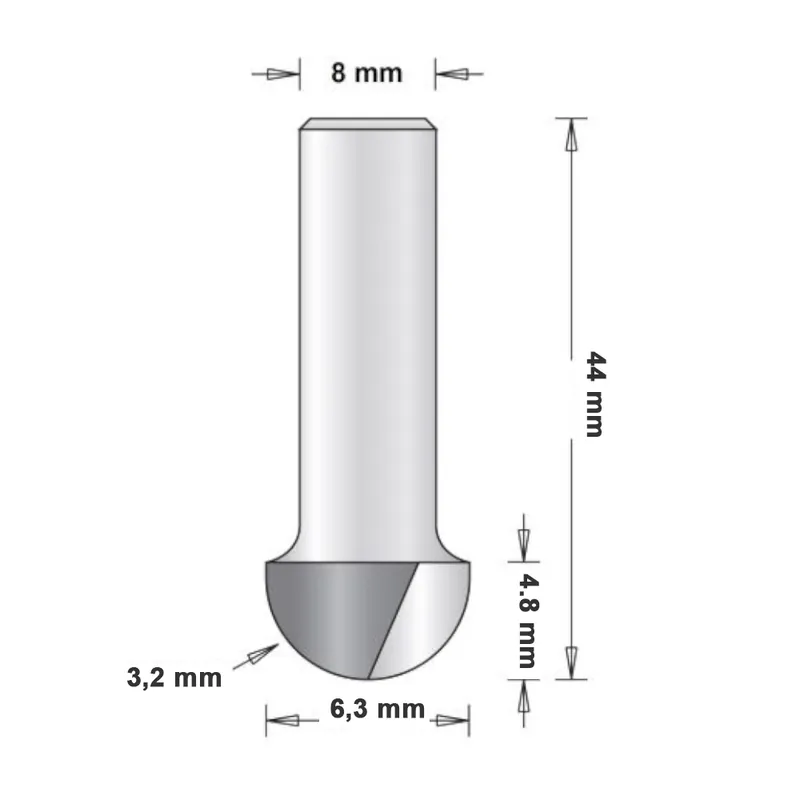 I lager Hålkälsfräs Utan Styrning 6,3mm, HiKOKI 754081