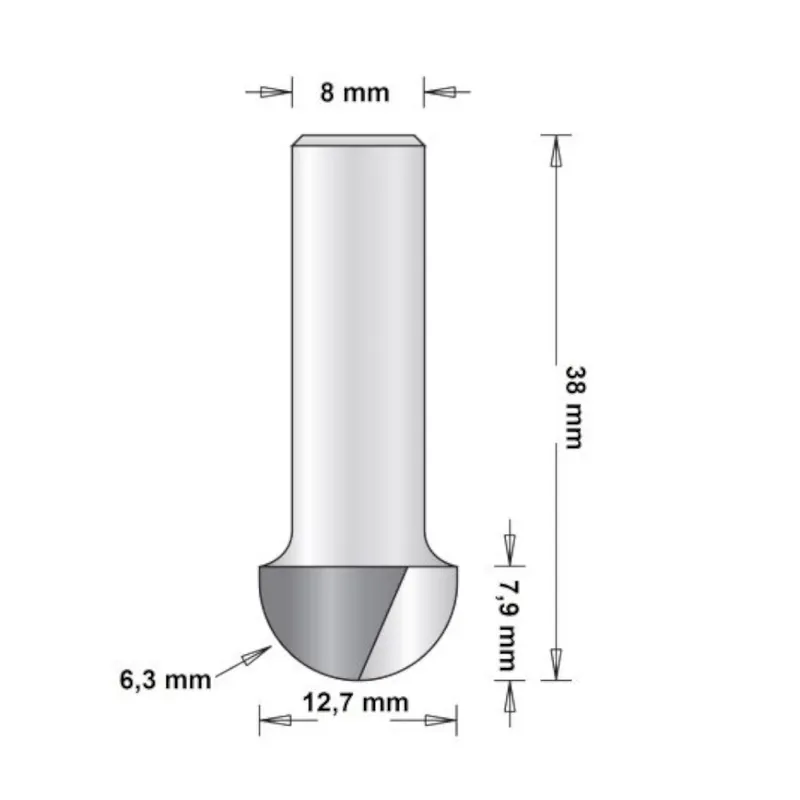 I lager Hålkälsfräs Utan Styrning 12,7mm, HiKOKI 754083