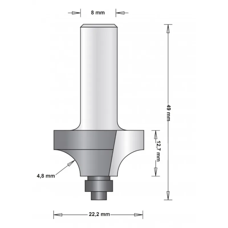 Kvartstavsfräs Med Styrning 22,2mm, HiKOKI 754091 Lägg i varukorgen