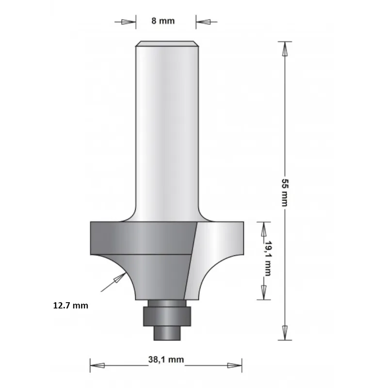 Avrundningsfräs Med Styrning 38,1mm, HiKOKI 754107 Premium