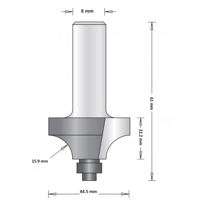 Sänkt pris Avrundningsfräs Med Styrning 44,5mm, HiKOKI 754108