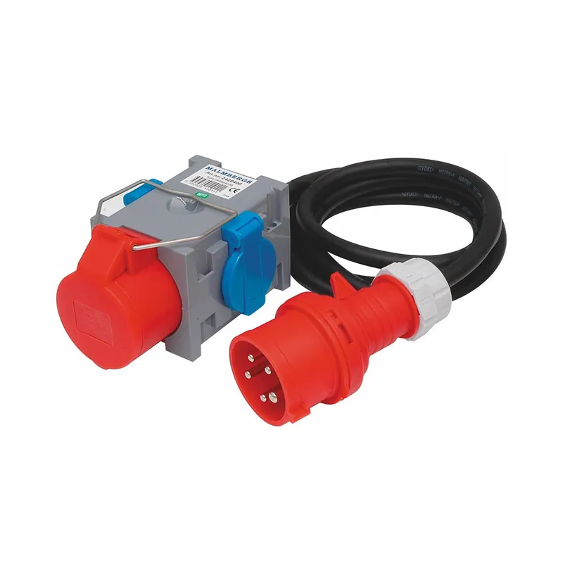 Utförsäljning Grenuttag 400V, 230V, 16A, 416-6 +2xSchuko, Malmbergs 2428400