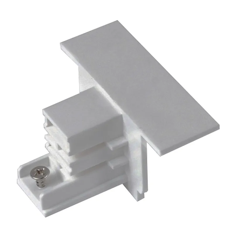 Snabb frakt Ändhörn Infälld, För 3-Fas Skena, Silver, Powergear 7420264