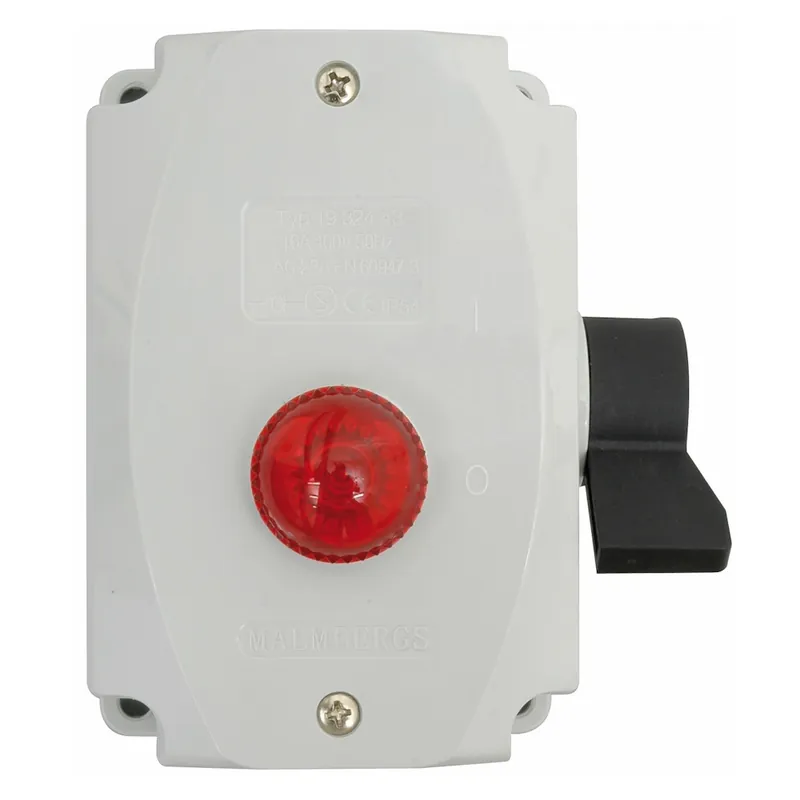 Snabb frakt Strömställare, Med Glimlampa, 16A, IP54, Malmbergs 1932443